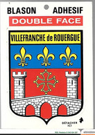 AUTOCOLLANT-1990-BLASON DOUBLE FACE-81-VILLEFRANCHE De ROUERGUE--9x6,5Cm -TBE-NEUF-RARE - Stickers