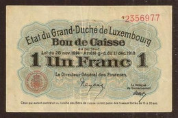 LUXEMBOURG. 1 Franc 1914-1918. Pick 27. - Luxembourg