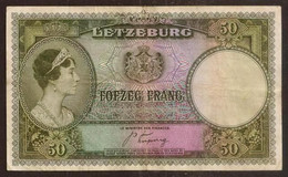 LUXEMBOURG. 50 Francs (1944). Pick 46. Prefix B. - Luxemburgo