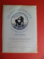 Etiquette Vin Plage Des Salins - Cotes De Provence Bar Restaurant SAINT TROPEZ - Var - GASSIN - Sexy Erotique - Erotic