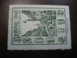 BERN BERNE 1914 Expo Nationale Fontaine Slight Folded Vignette Poster Stamp Label Suisse Switzerland - Ohne Zuordnung
