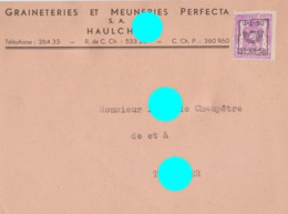 HAULCHIN ( Estinnes ) 1950 Carte Correspondance  Graineteries & Meuneries - Estinnes