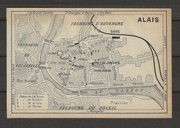 CARTE PLAN 1914 - ALAIS - FAUBOURG D'AUVERGNE - FAUBOURG DU SOLEIL - FAUBOURG DE ROCHEBELLE - Cartes Topographiques