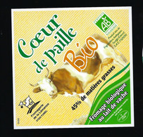 Etiquette Fromage Coeur De Paille Bio 45%mg Fromagerie De La émance Fumel 47 " Vache"  F47106020CEE - Quesos