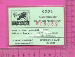 PHILATÉLIE, CARTE De MEMBRE De L' ESPA  Année 1981 - Catalogi Van Veilinghuizen