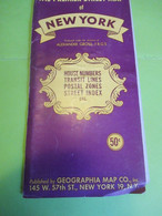 USA/The Premier Street Map Of NEW-YORK /Manhattan / Alexander GROSS F.R.G.S./House Numbers/Transit Lines/ 1951    DT 118 - Carte Geographique