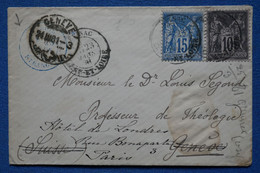 AD6 FRANCE  BELLE LETTRE 1881 SEINE ET LOIRE POUR GENEVE REDISTRIBUEE A PARIS++ AFFRANCH. INTERESSANT - Other & Unclassified