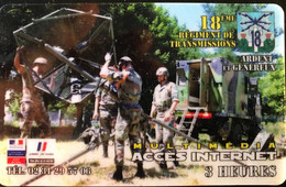 FRANCE  -  ARMEE  - Armée De Terre  - Internet  -  PASSMAN - 18ème  Régiment De Transmissions  - 3 Heures - Military Phonecards