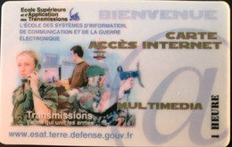 FRANCE  -  ARMEE  -  Internet  -  PASSMAN - Ecole Supérieure Et D'Application Des Transmissions  -  1 Heure -  Cartes à Usage Militaire