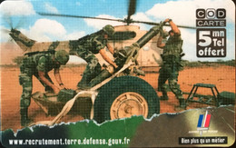 FRANCE  -  ARMEE  - COD Carte - Ville D'ANGERS  -  5 Mn Tel Offert -  Cartes à Usage Militaire