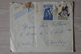 AD6 AOF    LETTRE  1947 PETIT BUREAU  POUR AURILLAC FRANCE  +TAB + AFFRANCH. INTERESSANT - Covers & Documents