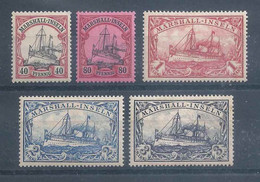 Kaiserjacht 19 - 24, 5 Ausgaben *        1901 - Kolonie: Marshall-Inseln