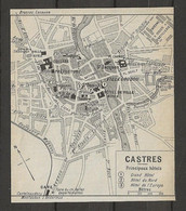 CARTE PLAN 1914 - CASTRES - GRAND HOTEL - HOTEL Du NORD - HOTEL De L'EUROPE - HALLE Au BLÉ - Cartes Topographiques