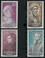 España. Spain. 1967. Personajes. Averroes. Jose De Acosta. Maimonides. Andres Laguna - 1961-70 Unused Stamps