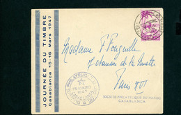 Marokko Einzelfranktaur Casablanca 1947 Sonderstempel - Other & Unclassified