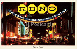 Reno At Night From The Famous Arch Looking Down Virginia Street - USA - Unused - Reno