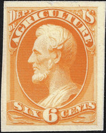 États-Unis 1873 Y&T Service 4. Essai, Timbre Pour Vérification Comptable Du Ministère De L'agriculture. Abraham Lincoln - Agriculture