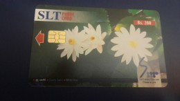 Sri Lanka-(sri09)- White Lotus-flowers)-(rs.200)-used Card+1card Prepiad Free - Sri Lanka (Ceilán)