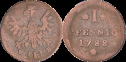 Allemagne - Ville Libre Impériale De Francfort - 1788 - 1 Pfennig - P (F) B - Rare - H098 - Monedas En Oro