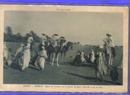 Carte Postale Algérie  Ouargla Départ En Excursion Sur Le Coursier Du Désert  Très Beau Plan - Ouargla