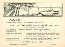 Tamaris Sur Mer * Le Grand Hôtel , Le Restaurant , Le Casino Kursaal ! Autos , Allez Y ! * Doc. Illustrateur - Tamaris