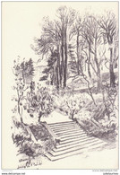 88 SAINT DIÉ VOSGES DESSIN DE GUETANT  ESCALIER DU JARDIN EVECHE CPA BON ÉTAT - Saint Die