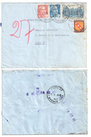 PARIS RP TELEGRAPHE Lettre Pneumatique Gandon 3,50 F 5F 10F Luxembourg 50c Lorraine Yv 716B 719B 760 757 Ob 1947 PNA - Covers & Documents