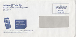 8718FM- INSURANCE COMPANY HEADER PREPAID COVER, 2004, ROMANIA - Storia Postale