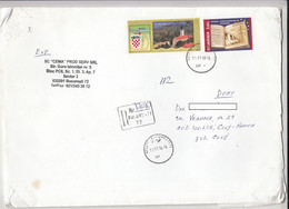 8728FM- FORTRESS ON DANUBE, ENERGY, EUROPEAN UNION STAMPS ON REGISTERED COVER, 2010, ROMANIA - Brieven En Documenten