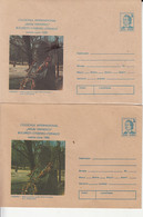 99187- CHISINAU MIHAI EMINESCU STATUE, DIFFERENT COLOUR, ERRORS, COVER STATIONERY, 2X, 1990, ROMANIA - Abarten Und Kuriositäten