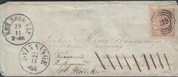 1865. DANMARK. Large Oval Type.__ 4 Skilling. Perf. 13x12½ On Small Cover Cancelled 2... (Michel 13Aa) - JF425524 - Cartas & Documentos