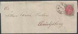 1870. Bi-coloured Skilling. 4 Skilling Carmine/grey. On Small Cover (tear) To Ærøskjø... (Michel 18IA) - JF425527 - Cartas & Documentos