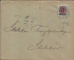 1912. DANMARK. Surcharge. 4 Øre On 8 Øre Red/grey. Watermark Large Crown (overprint O... (Michel 40Y) - JF425532 - Lettres & Documents