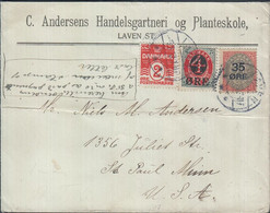 1912. DANMARK. Surcharge. 4 Øre On 8 Øre Red/grey  Watermark Large Crown (overprint O... (Michel 40Y + 61) - JF425533 - Covers & Documents