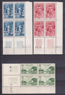 ALGERIE - 1957 - BLOC De 4 Avec COIN DATE - YVERT N° 346/348 ** MNH - COTE 2022 = 165 EUR. - Nuovi