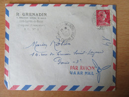 Guyane Française - Enveloppe Voyagée Entre Saint-Laurent-Maroni Et Paris En 1957 - Storia Postale