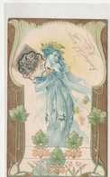 ***  ILLUSTRATEUR  ***  Superbe Carte Relief Dorure Art Nouveau Style Mucha Kirchner ... Timbrée Excellent état - Vor 1900