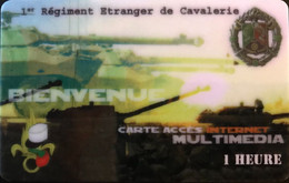 FRANCE  -  ARMEE  -  Internet  -  PASSMAN - 1er Régiment Etranger De Cavalerie  -  1 Heure -  Cartes à Usage Militaire