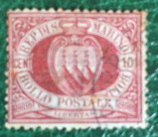 1894-99 - San Marino - Dieci Centesimi Usato Con Linguella E Colla - Used Stamps