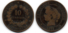 10 Centimes 1871 K Cérès B - Other & Unclassified
