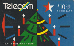 New Zealand, NZ-G-039, 1991 Christmas, Tree, 2 Scans. - Christmas