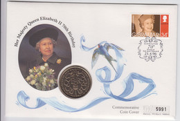 Gibraltar 1996 Coin & Stamp Cover - Queen Elizabeth 70th Birthday Coin FDC - Gibraltar