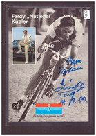 GRÖSSE 10x15cm - SIGNATURE AUTOGRAPHE DU CHAMPION CYCLISTE FERDY KÜBLER - TB - Cham