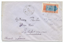 SP COVER ENVELOPPE AOF SURCHARGE HAUTE VOLTA / OUAGADOUGOU 1927 POUR ROCHEFORT SUR MER FRANCE - Lettres & Documents