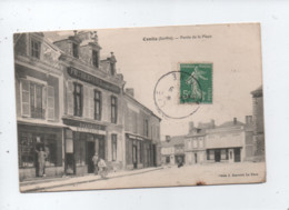CPA -  Conlie   -(Sarthe ) -  Partie De La Place  -( Pharmacie ) - Conlie