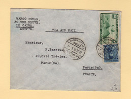 Egypte - Le Caire - 1946 - Par Avion Destination France - Briefe U. Dokumente