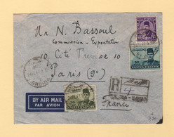 Egypte - Ghuria - 1947 - Recommande Par Avion Destination France - Briefe U. Dokumente