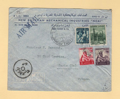 Egypte - 1956 - Par Avion Destination France - Briefe U. Dokumente