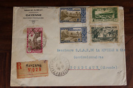 Guyane Française 1938 France Cover Colonie French Guyana Recommandé Enveloppe Commerciale - Cartas & Documentos