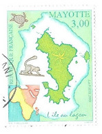 MAYOTTE - L ILE DU LAGON ( CARTES, TORTUE, SINGE ) TIMBRE DE 1999 EN OBLITERATION RONDE, VOIR LE SCANNER - Oblitérés